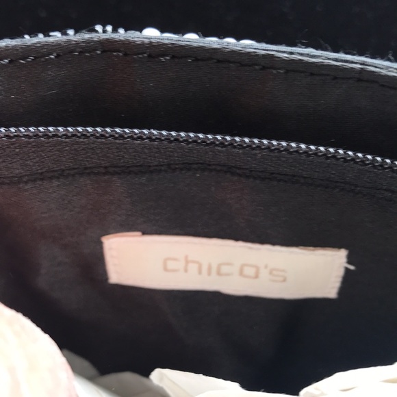 Brand new  Chico’s black and white beaded clutch. - Picture 4 of 4